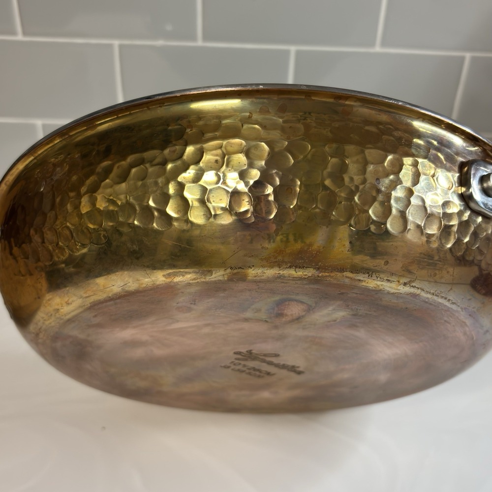 LAGOSTINA Tri-Ply Hammered Copper 10" Sauté Pan Skillet Cooking J3 L59 8220 - Picture 3 of 9